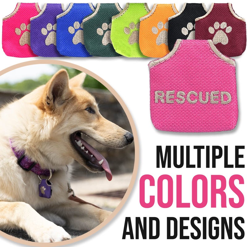 Woofhoofâ€™s Dog Tag Silencer, Quiets Dog ID Tags, for Dogs and Cats, Pink Rescued, 1.75 x 1.75 x .75 - Image 4